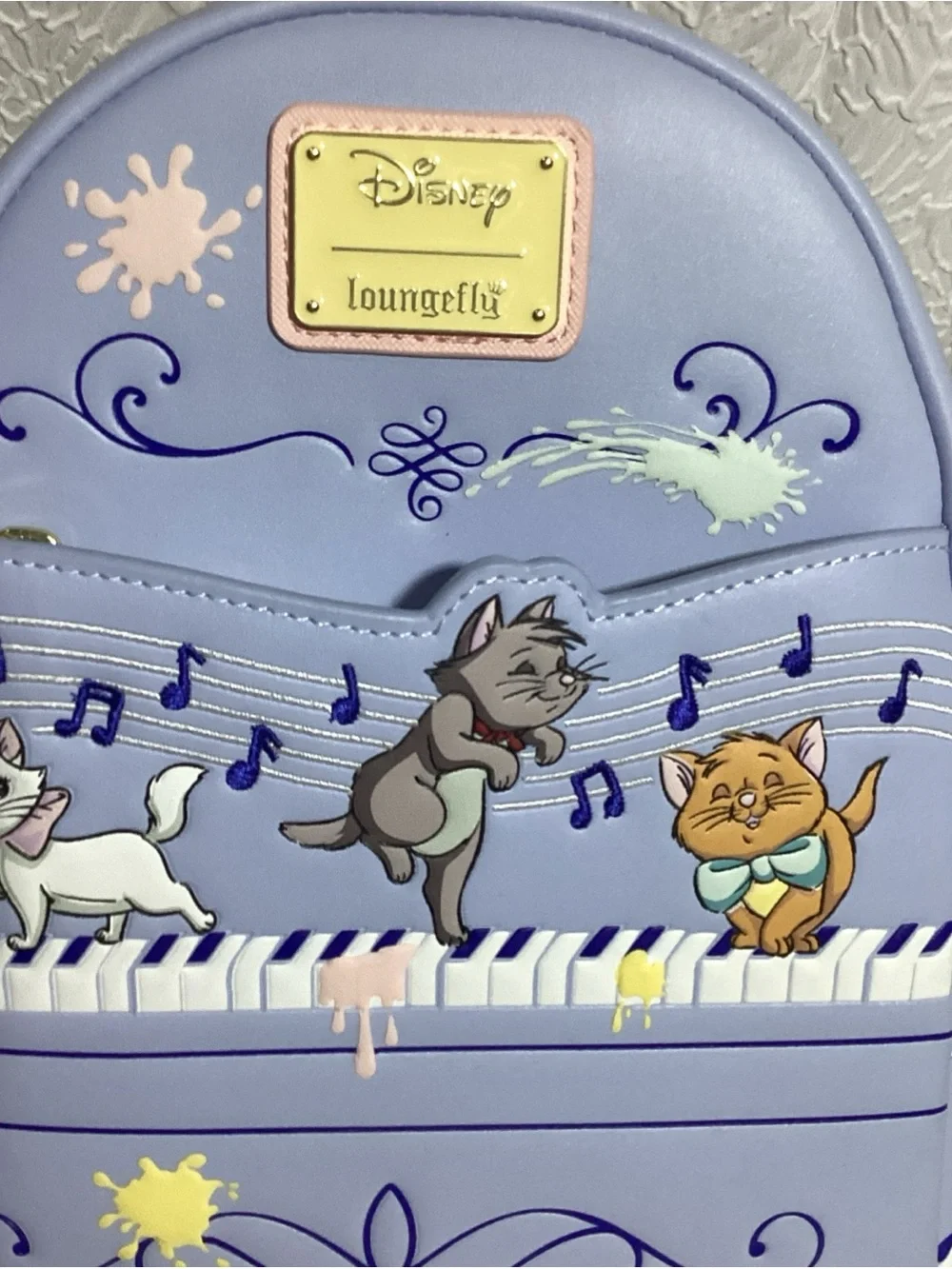Loungefly Disney Aristocats Kittens On Piano Backpack EUC Box Lunch Exclusive